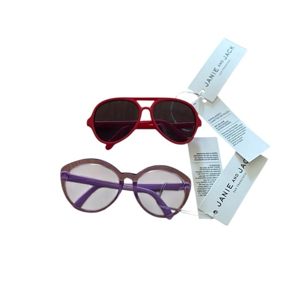 Janie and Jack Toddler Girl Sunglasses Red Purple Set of 2 NWT - Picture 1 of 4